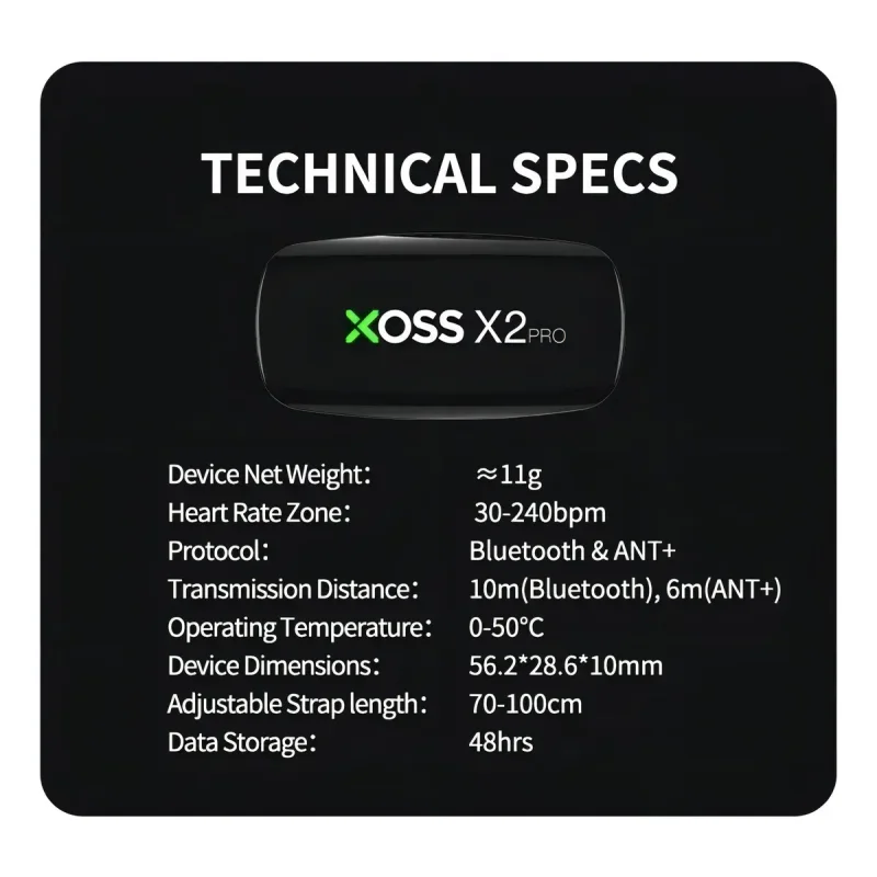 Cinta Cardiaca Xoss X2 Pro Bluetooth Ant Recarregavel