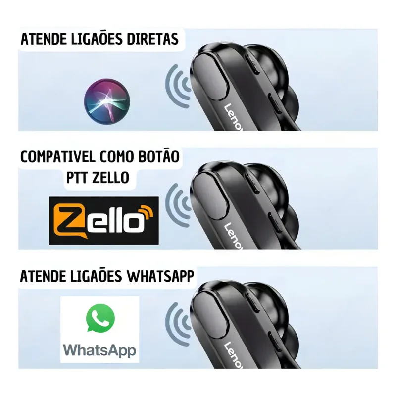 Fone Bluetooth Lenovo Thinkplus Xt80 Esportivo Preto