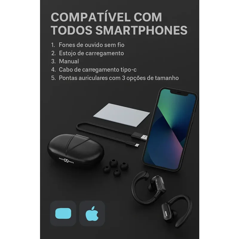 Fone Bluetooth Lenovo Thinkplus Xt80 Esportivo Preto