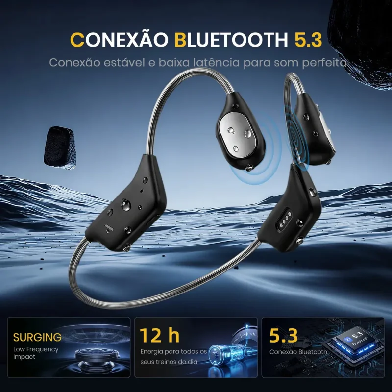 Fone De Conducao Ssea Daoyee Bluetooth 54 Esportivo