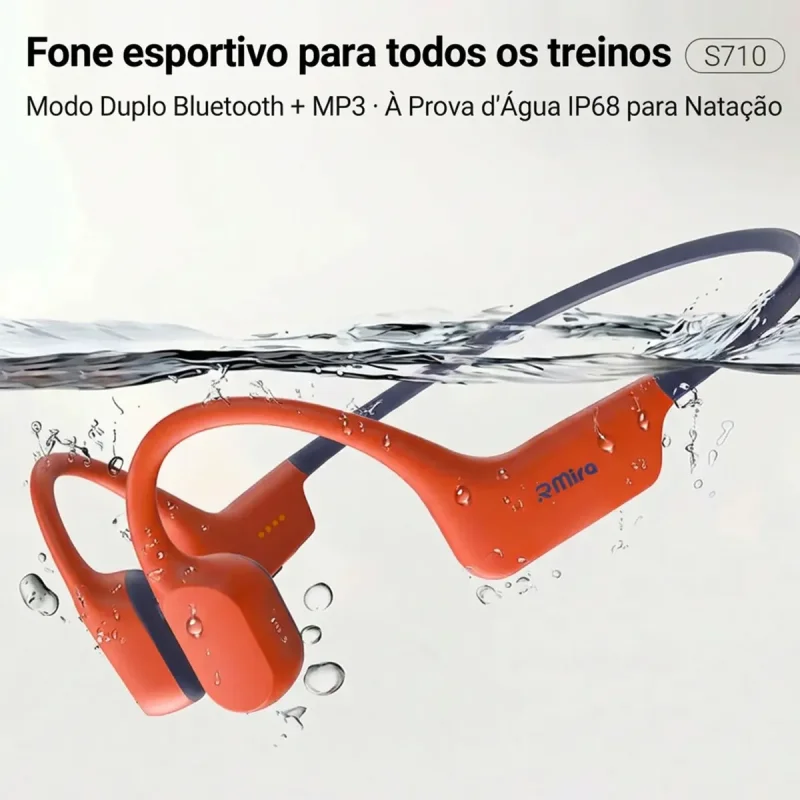Fone De Conducao Ssea Rmira Esportivo Ipx8 Com Mp3
