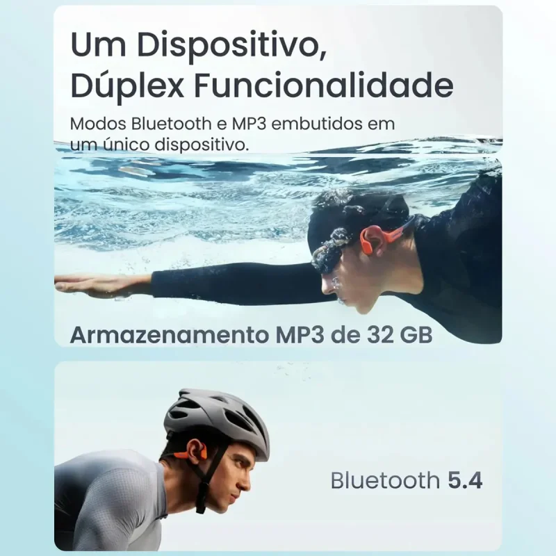 Fone De Conducao Ssea Rmira Esportivo Ipx8 Com Mp3