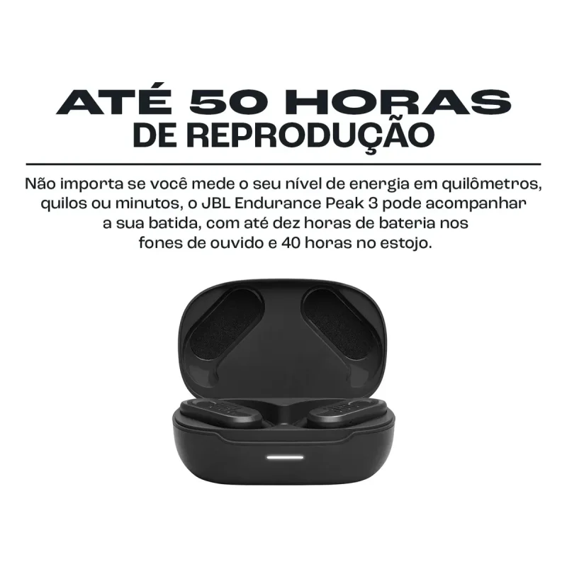 Fone De Ouvido Bluetooth Jbl Endurance Peak 3 Esportivo Preto