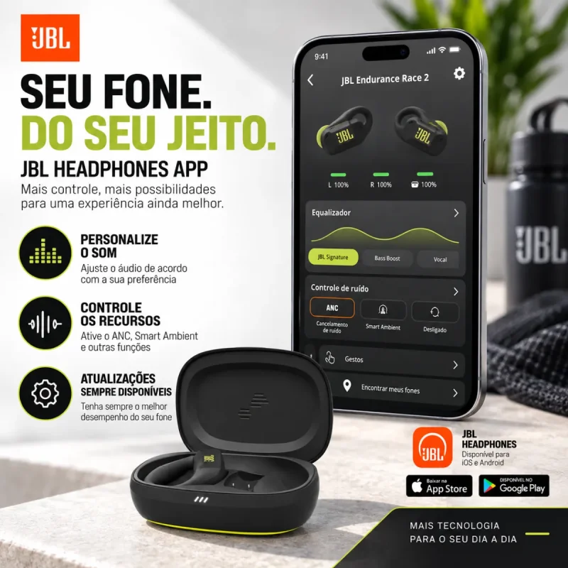 Fone De Ouvido Bluetooth Jbl Endurance Peak 4 Esportivo Anc
