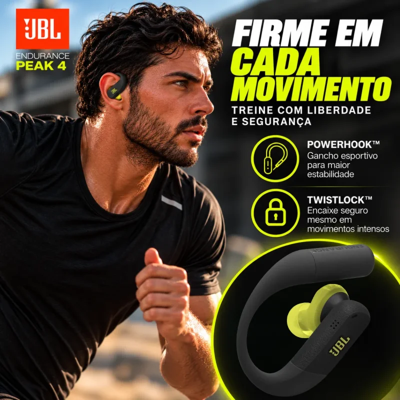 Fone De Ouvido Bluetooth Jbl Endurance Peak 4 Esportivo Anc