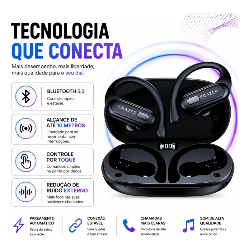 Fone De Ouvido Esportivo Bluetooth Lenovo Xt60 Erazer