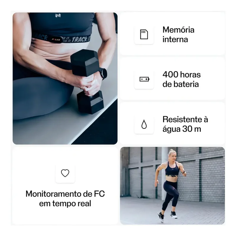 Sensor Cardiaco Polar H10 Preto Tamanho Ppp Bluetooth E Ant