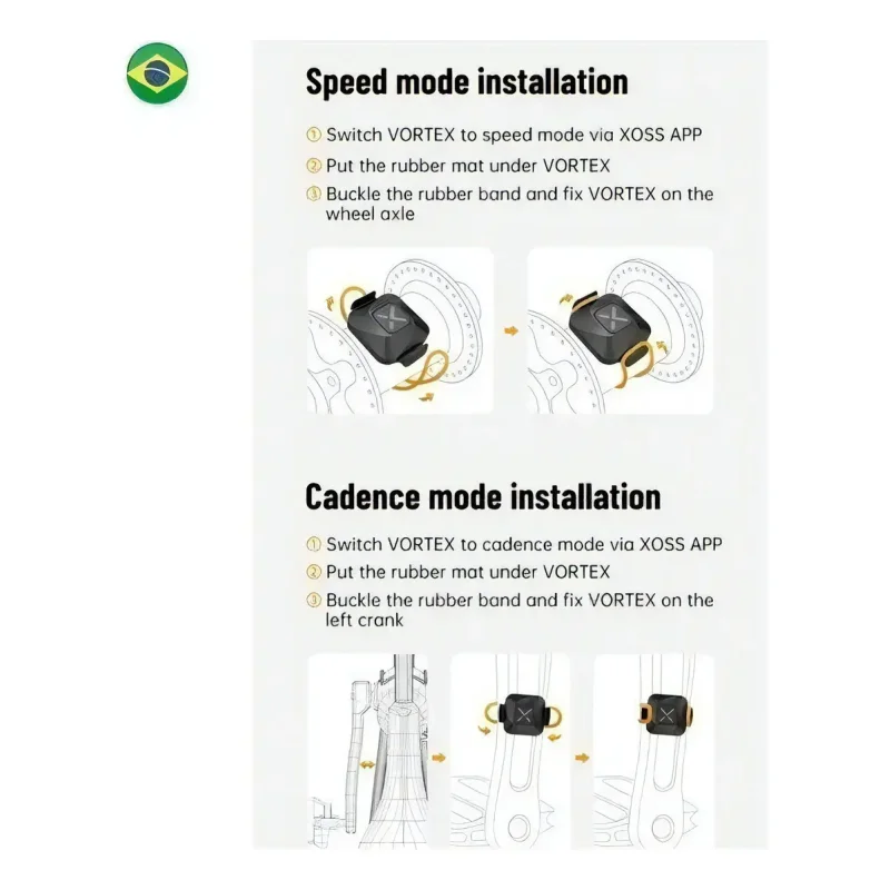 Sensor De Cadencia Ou Velocidade Xoss Vortex Bluetooth Ant