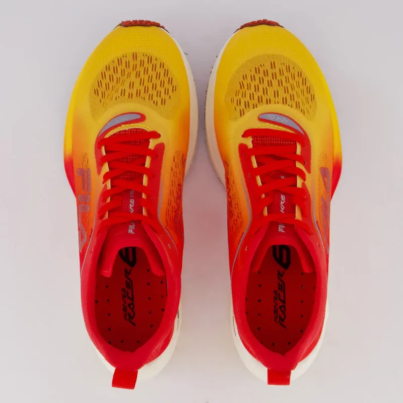 Tenis Fila Kr6 Frame Feminino Vermelho E Amarelo Calcado Esportivo Para Corrida