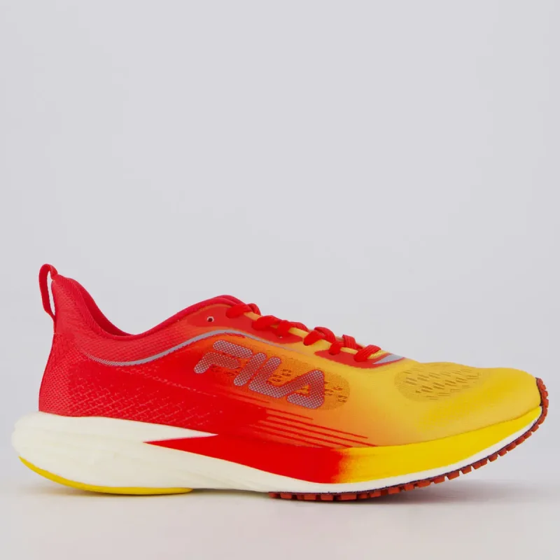 Tenis Fila Kr6 Frame Feminino Vermelho E Amarelo Calcado Esportivo Para Corrida