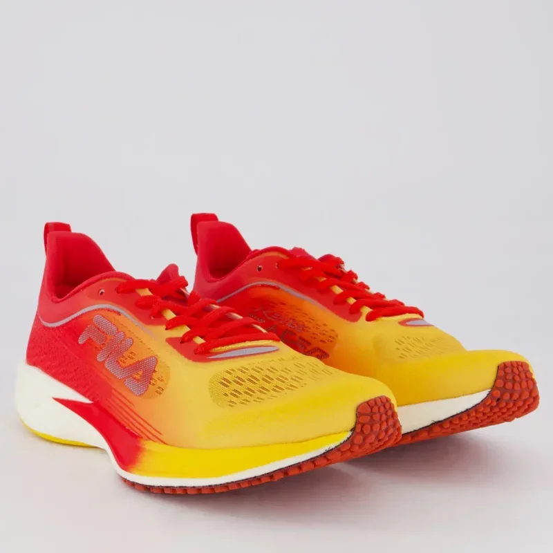 Tênis Fila KR6 Frame Feminino Vermelho e Amarelo - Calçado Esportivo para Corrida