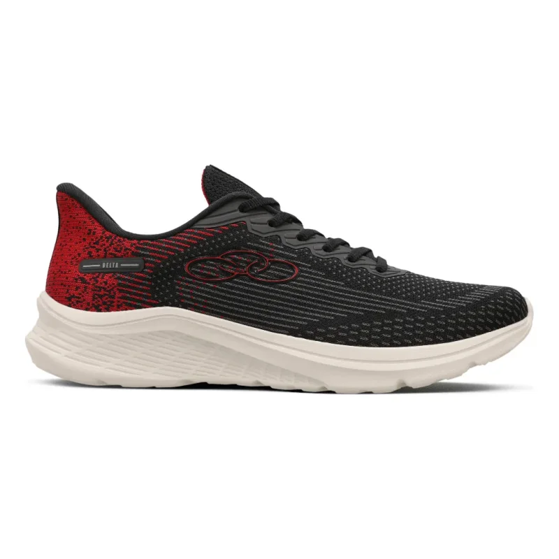 Tenis Masculino Olympikus Delta 122 Preto E Vermelho