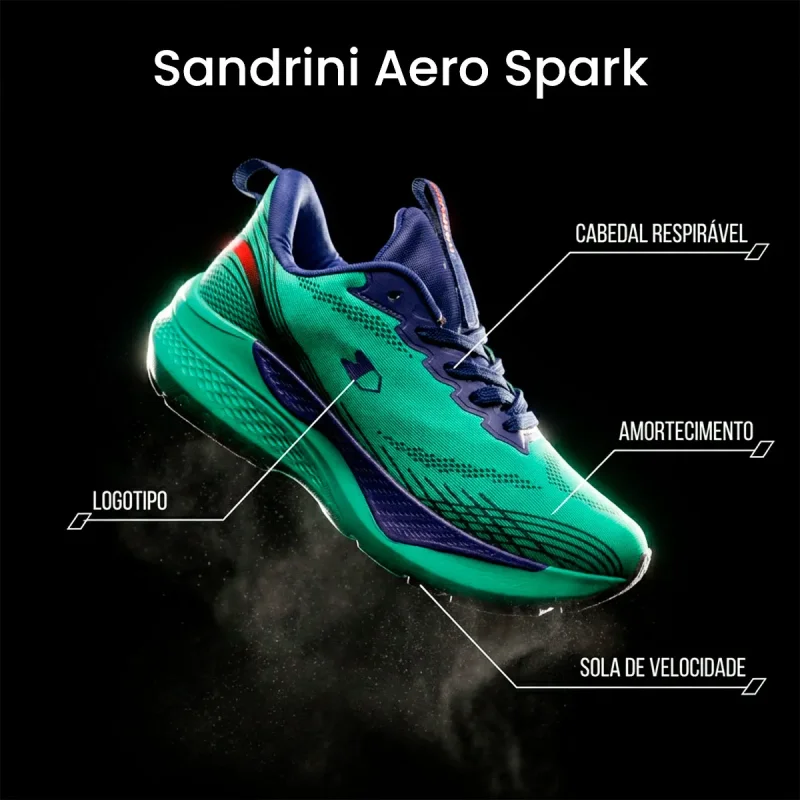 Tenis Sandrini Aero Spark Unissex Para Corrida E Caminhada