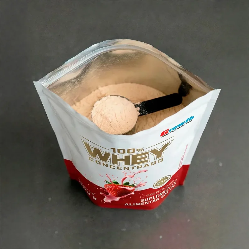 100 Whey Concentrado 900g Growth Supplements Morango