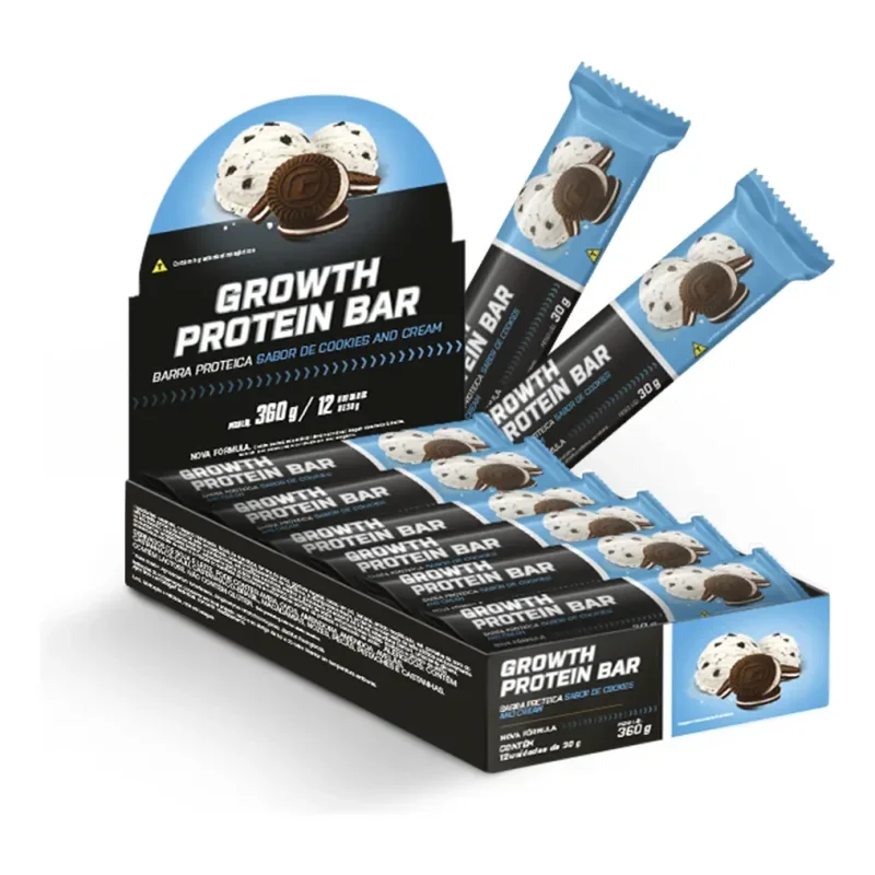 Barra de Proteína Growth Supplements Cookies & Cream 12 Unidades