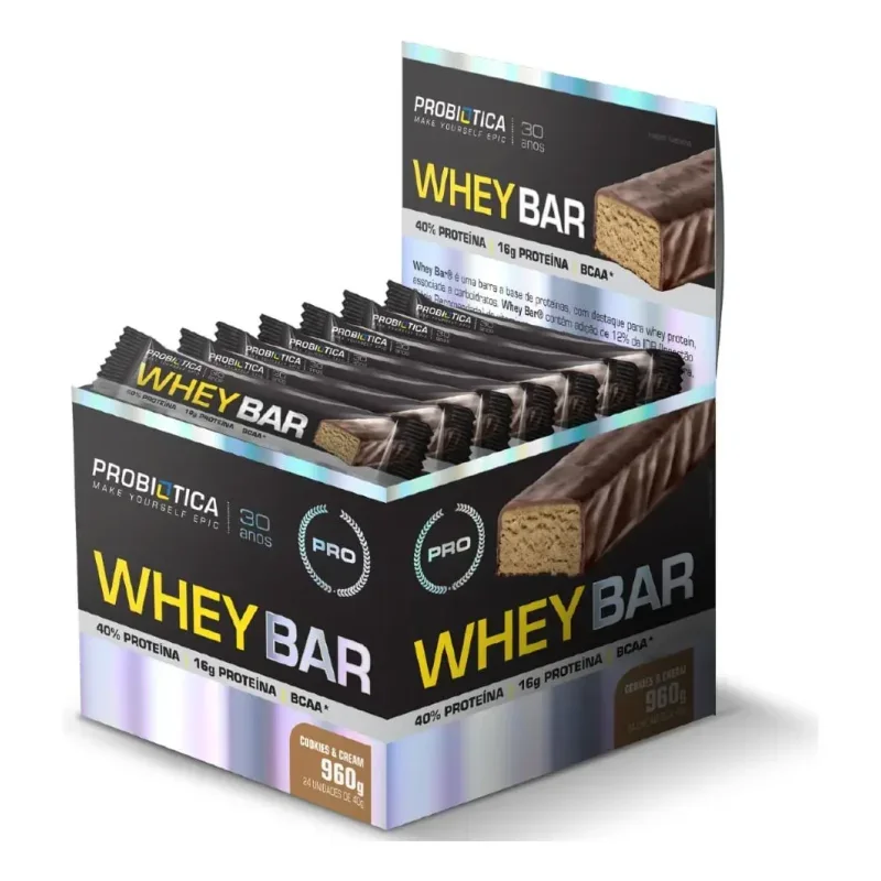 Barra de Proteína Probiótica Whey Bar Creamy 24 Unidades