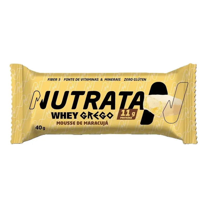 Barra De Proteinas Nutrata Whey Grego Mousse De Maracuja 12 Un