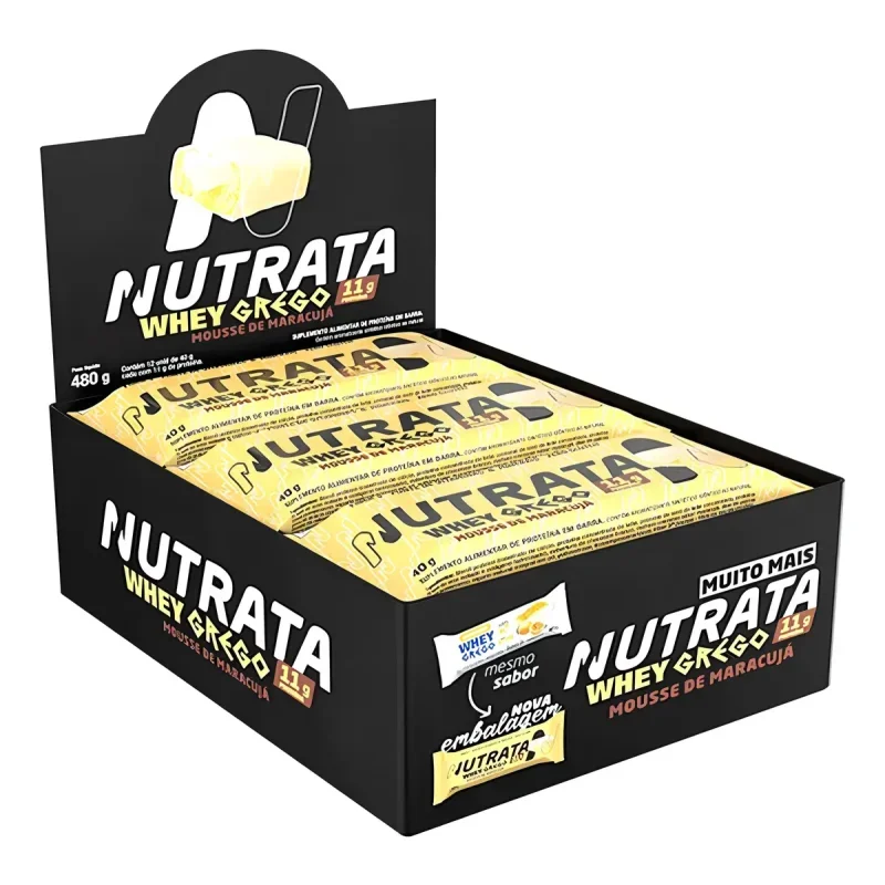 Barra de Proteínas Nutrata Whey Grego Mousse de Maracujá 12 un