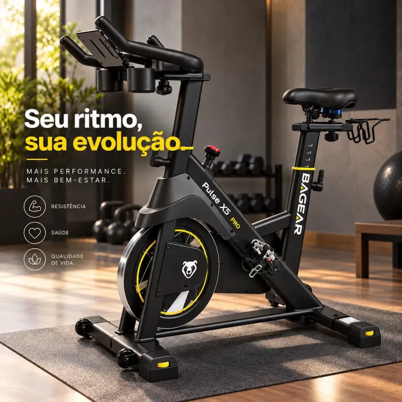 Bicicleta Spinning Bagear Pulse X5 Pro Magnetica 13kg