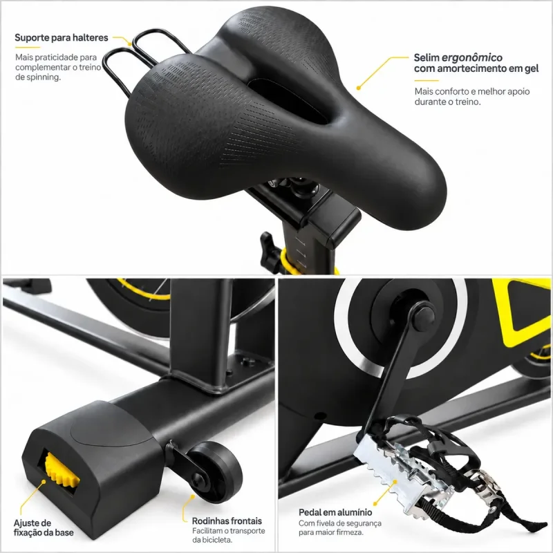 Bicicleta Spinning Bagear Pulse X5 Pro Magnetica 13kg