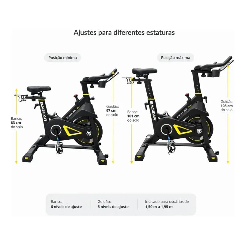 Bicicleta Spinning Bagear Pulse X5 Pro Magnetica 13kg