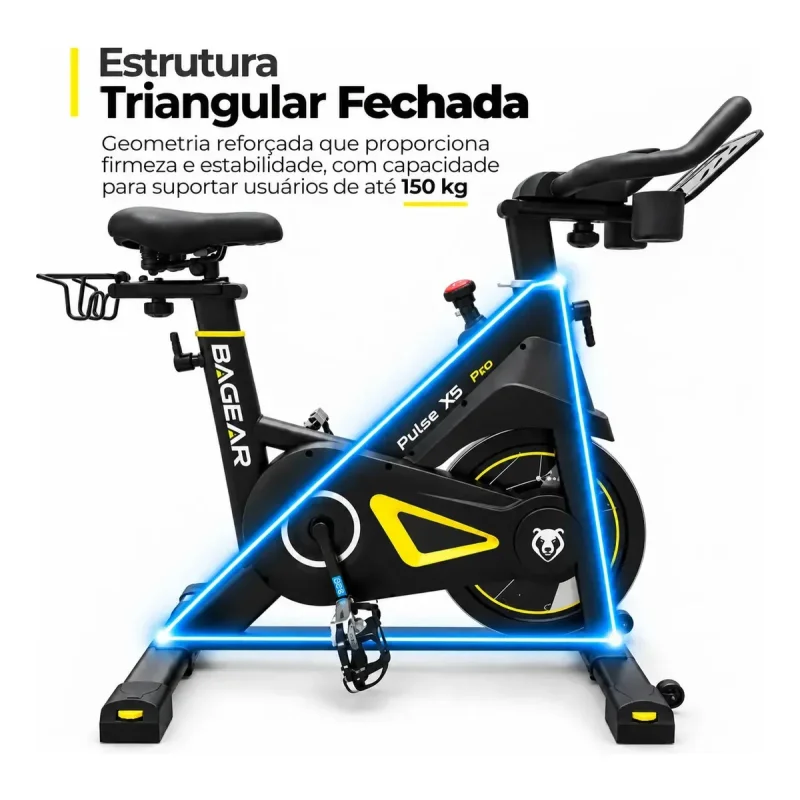 Bicicleta Spinning Bagear Pulse X5 Pro Magnetica 13kg