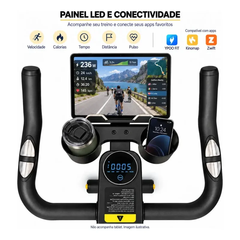 Bicicleta Spinning Bagear Pulse X5 Pro Magnetica 13kg