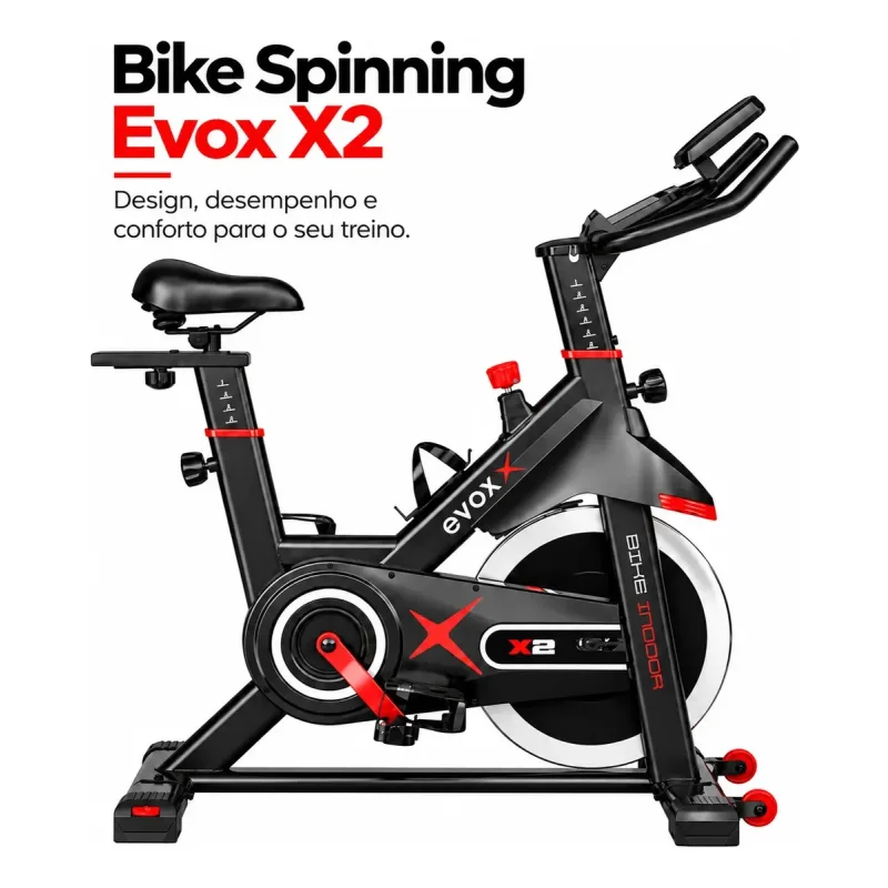 Bicicleta Spinning Evox Fitness X2 Com Disco De 13 Kg