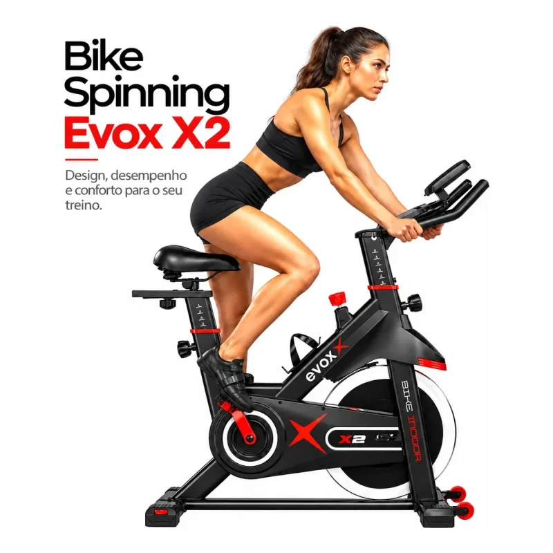 Bicicleta Spinning Evox Fitness X2 Com Disco De 13 Kg