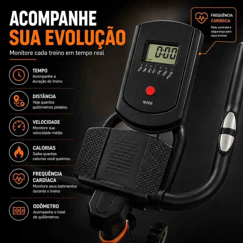 Bicicleta Spinning Its Fitness Pro 818 Roda 13kg Ate 150kg