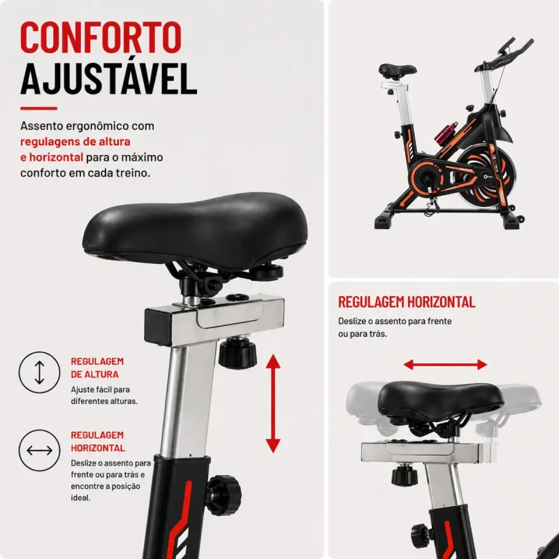 Bicicleta Spinning Its Fitness Pro 818 Roda 13kg Ate 150kg