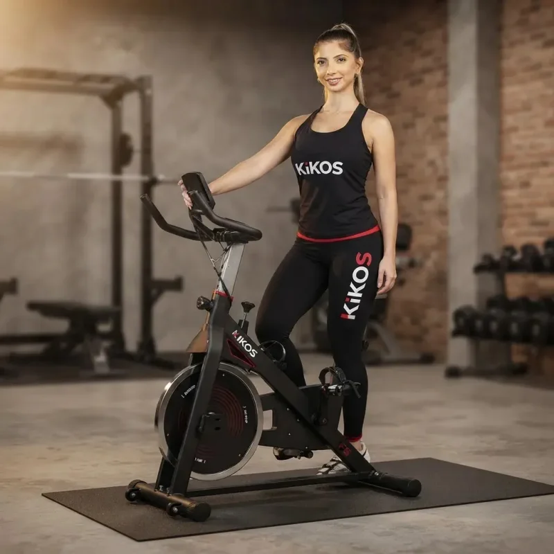 Bicicleta Spinning Kikos F5i Roda 10kg Suporta Ate 120kg