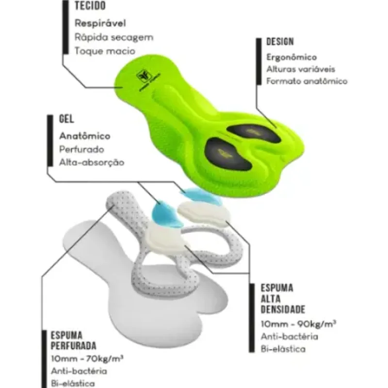 Bretelle Ciclismo Free Force Training Preto Masculino