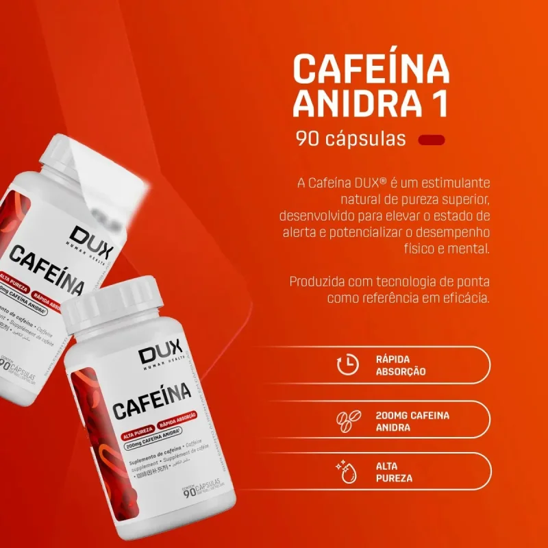 Cafeina Dux Nutrition 90 Capsulas Termogenico Pre Treino