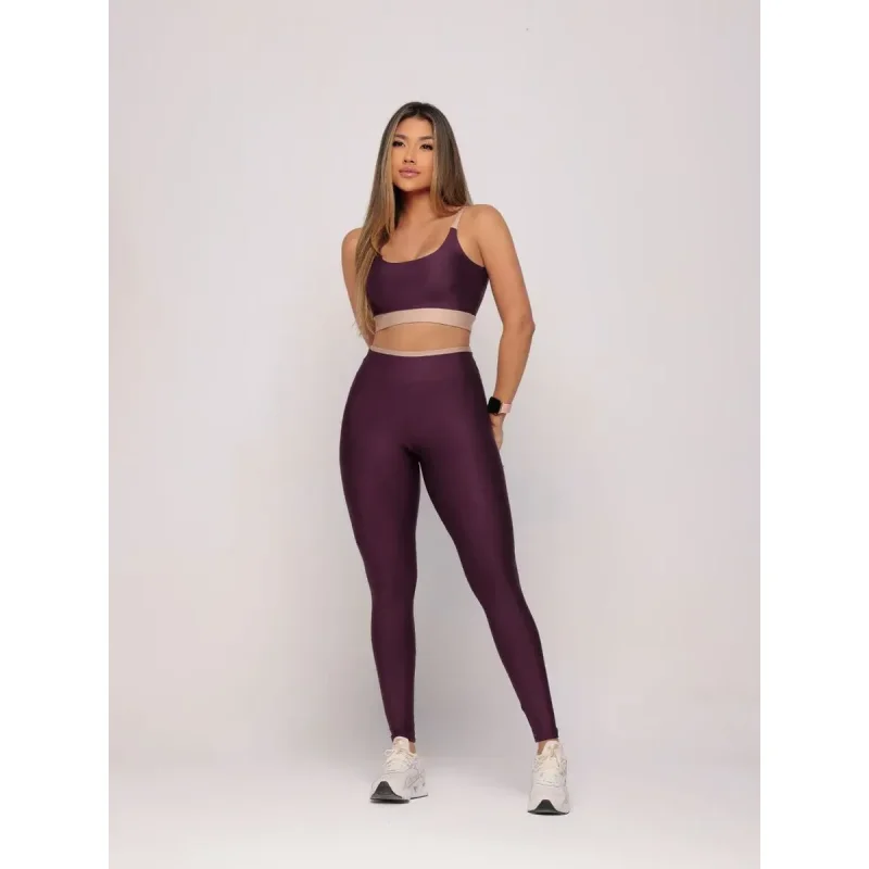 Conjunto Academia Calca Legging E Top Zero Transparencia