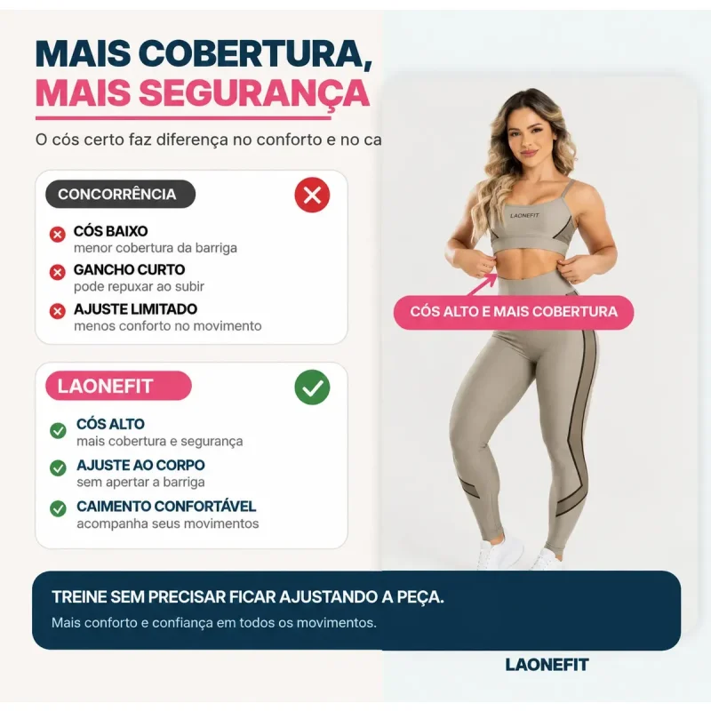 Conjunto Fitness Feminino Calca E Top Laonefit Forte