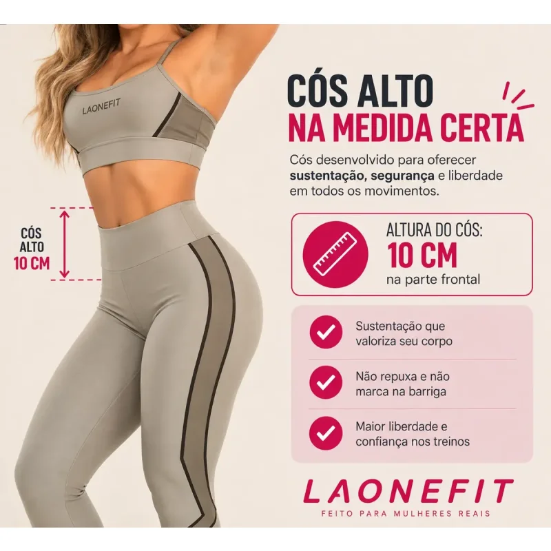 Conjunto Fitness Feminino Calca E Top Laonefit Forte