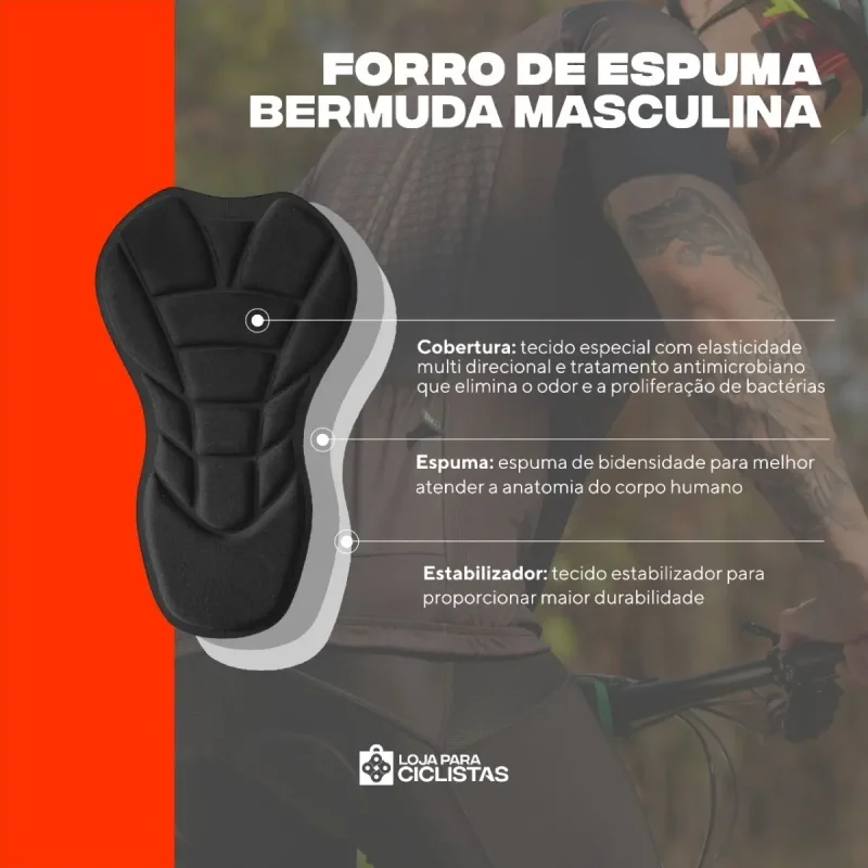 Conjunto Roupa De Ciclismo Camisa E Bermuda Almofadada