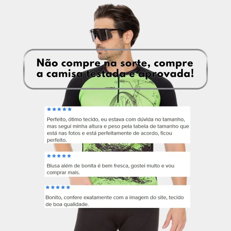 Conjunto Roupa De Ciclismo Camisa E Bermuda Almofadada