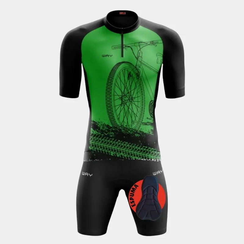 Conjunto Roupa De Ciclismo Camisa E Bermuda Almofadada