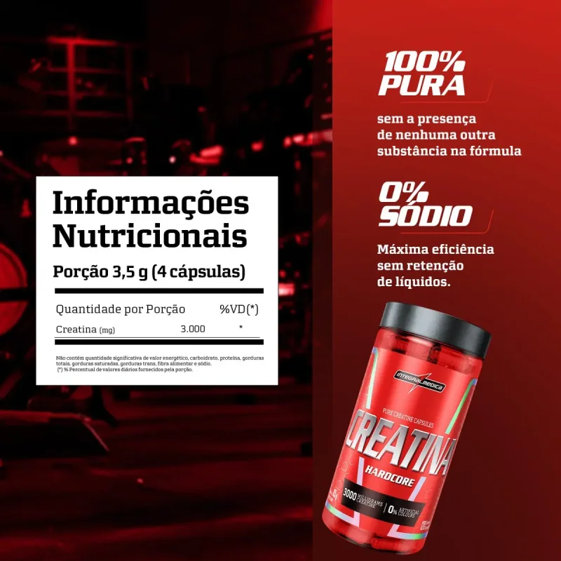 Creatina Integralmedica Hardcore 120 Capsulas 105g