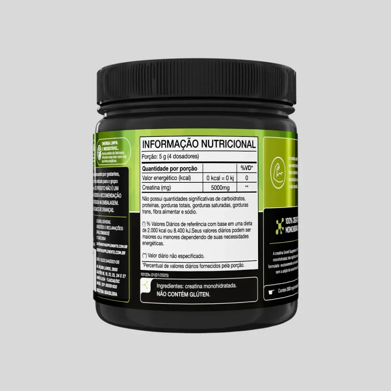 Creatina Monohidratada 100g Growth Supplements Sem Sabor