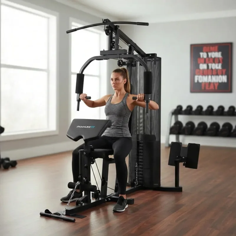 Estacao De Musculacao Podiumfit Me500 Com Leg Press 80kg