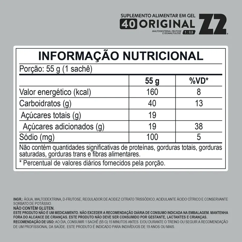Gel Carboidrato Z2 Loadup Original 40g Carb 55g 10 Un
