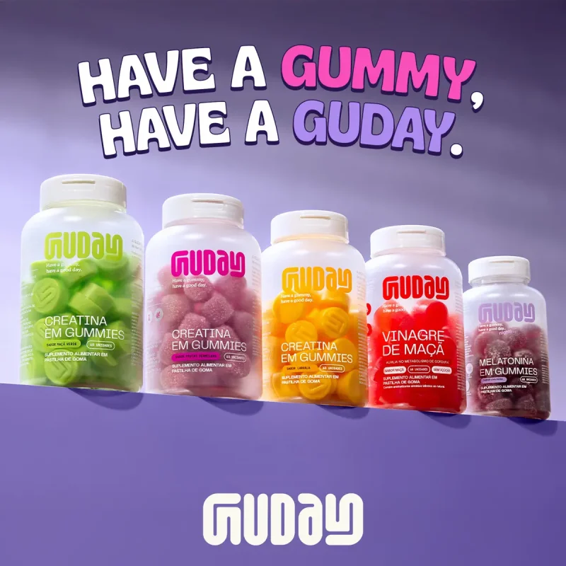 Guday Creatina Monohidratada Gummies Frutas Vermelhas 60un