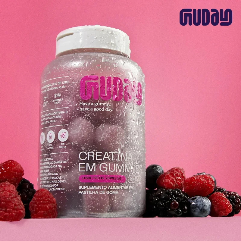 Guday Creatina Monohidratada Gummies Frutas Vermelhas 60un