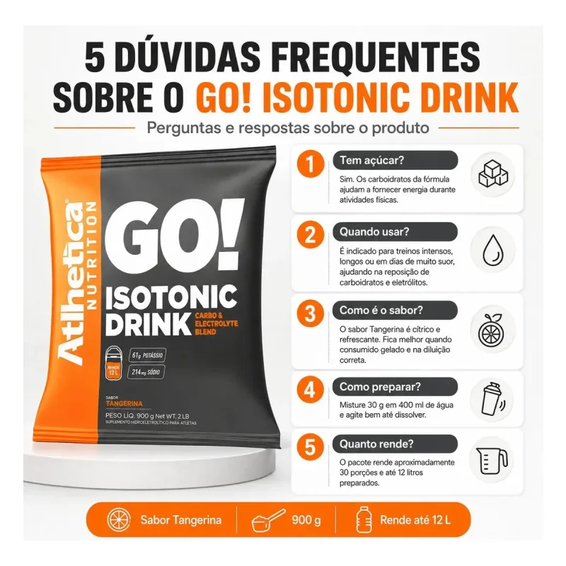 Isotonico Em Po Atlhetica Nutrition Drink 900g Tangerina