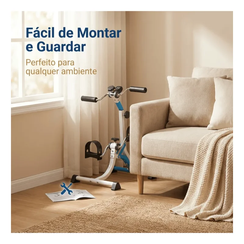Mini Bicicleta Ergometrica Idoso Com Exercicio De Bracos