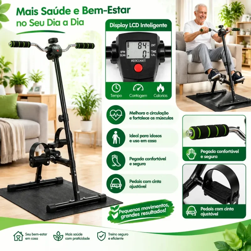 Mini Bike Fisioterapia Com Monitor Lcd E Apoio Lumicasa