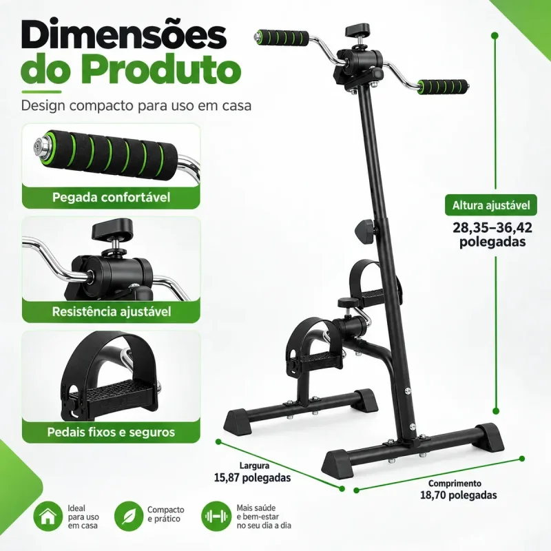 Mini Bike Fisioterapia Com Monitor Lcd E Apoio Lumicasa